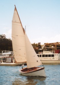 My Eve 16 being sailed in Manly Harbour Brisbane by her original owner